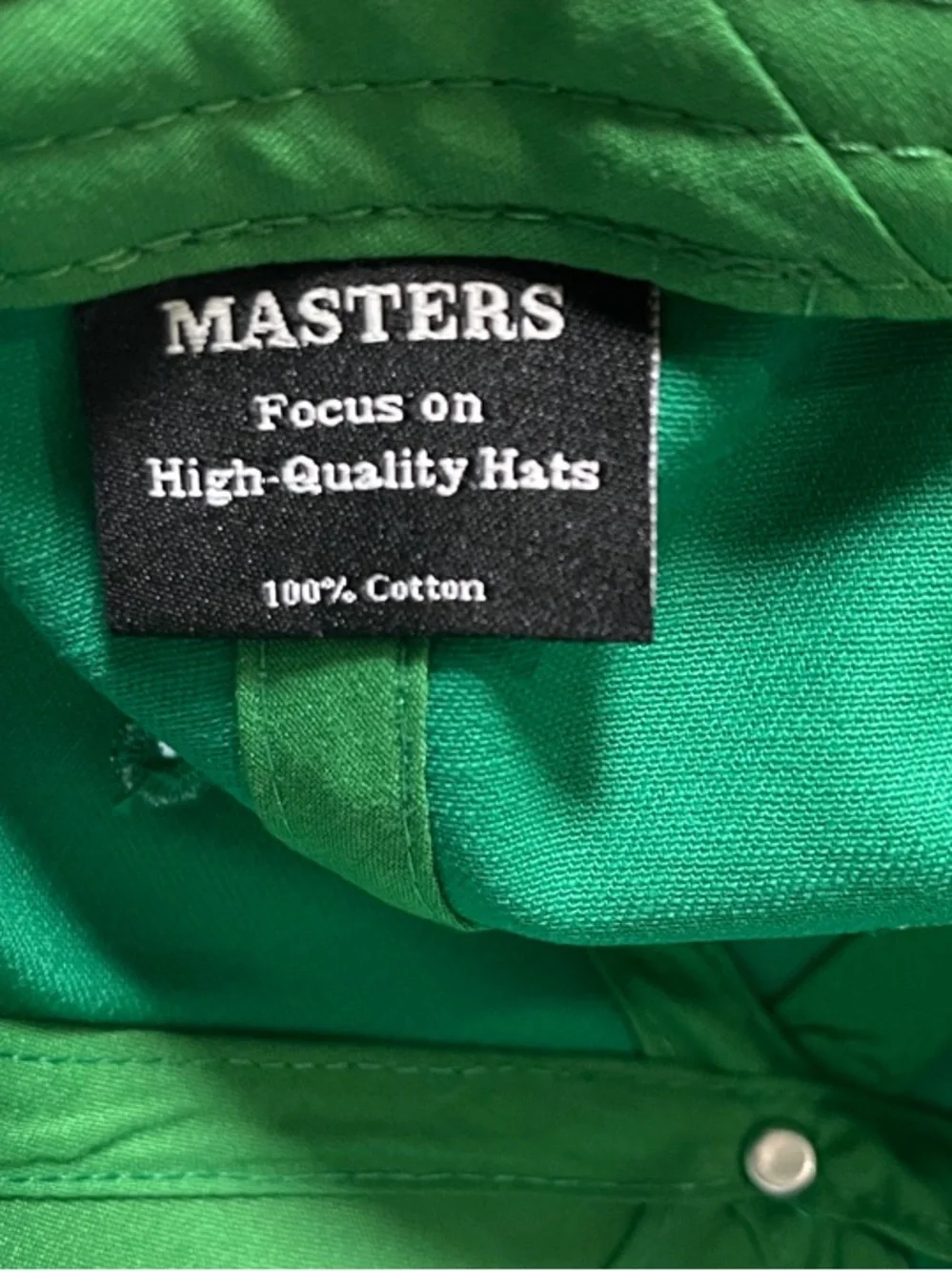 Masters Green Hat with Yellow & Red Logo